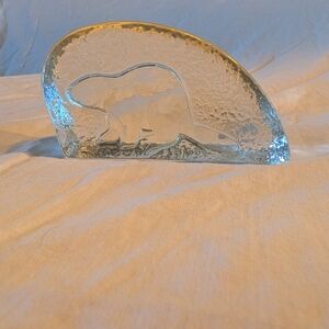 2/40$ Clear Glass Beaver Paperweight - Home Art Accent